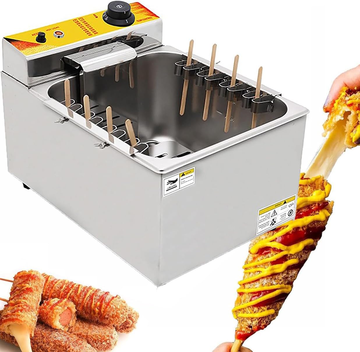 Commercial Deep Fryer, 12L Kitchen Countertop Deep Fryer, Sausage Frying Equipment, Suitable for Parties, Catering