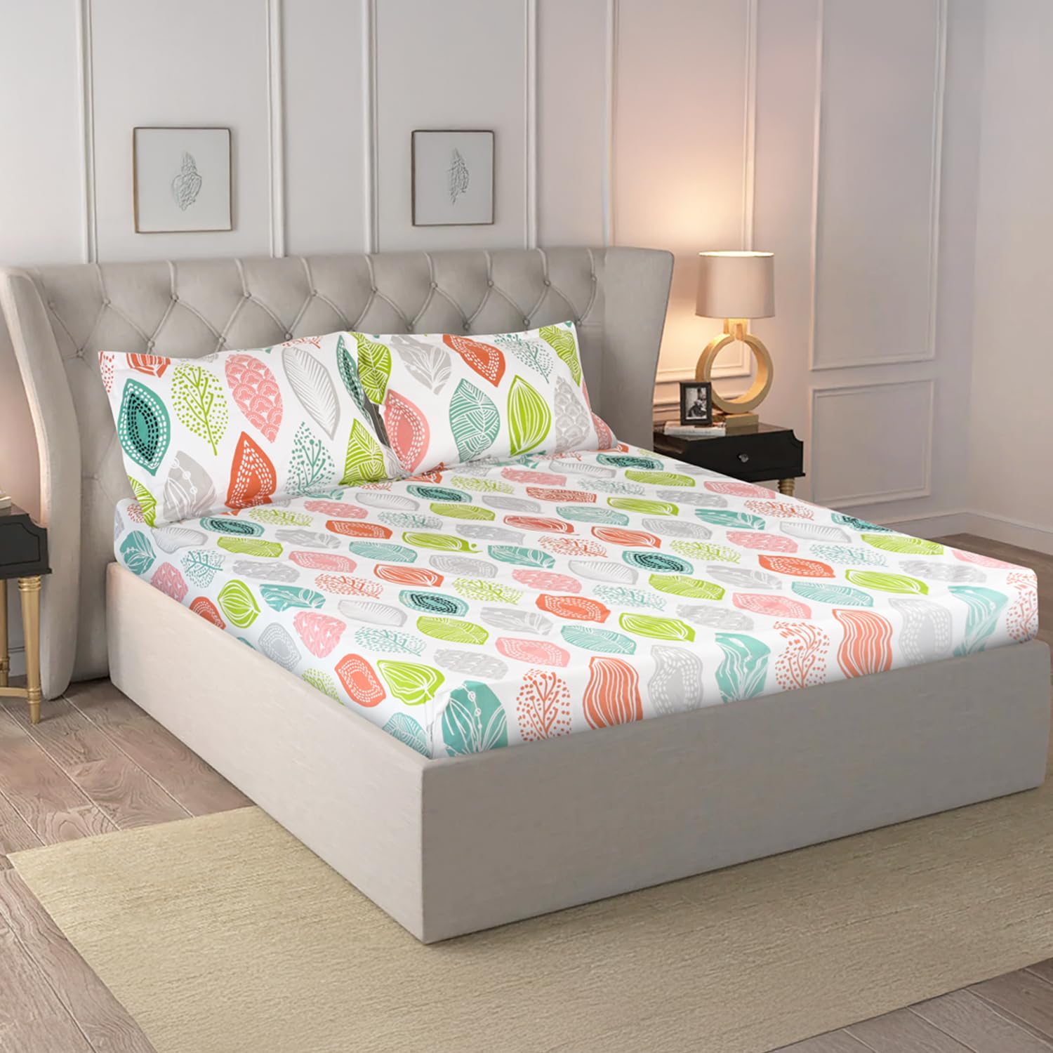 Eden - Premium Bedsheet Set for Double Bed – 220x240 cm, 144 GSM Soft Microfiber – Includes 1 Bedsheet & 2 Pillow Covers – Fade Resistant & Easy Care, White-image-14