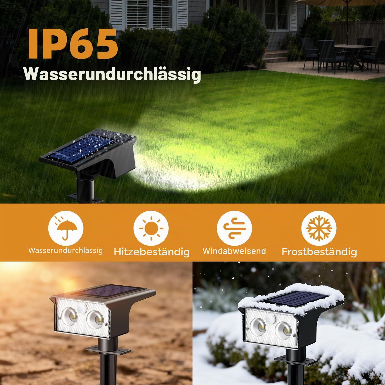 btfarm 8 Stück Solarlampen für Außen mit Bewegungsmelder, 3 Modi Solarstrahler für Außen Garten IP65 Wasserdicht Led Solar Strahler, 6500K Solarleuchten Aussen für Eingang Terrasse Treppe, Kaltweiß