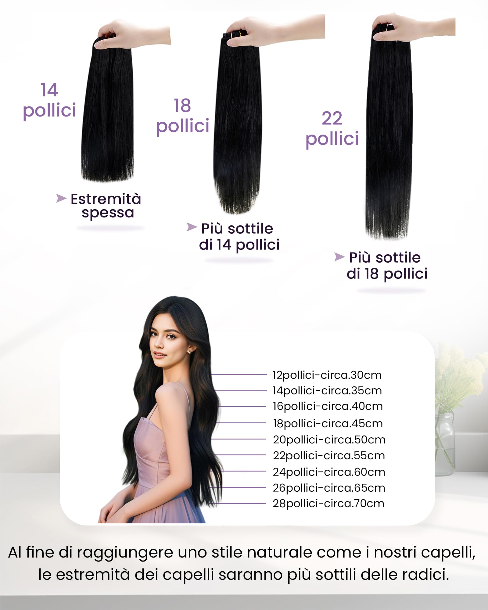 LaaVoo Extension Capelli Veri Clip, Marrone Cioccolato 80g, Remy Umani Naturali, Leggeri e Invisibili, per Uso Quotidiano, 30cm 5pcs Colore 4