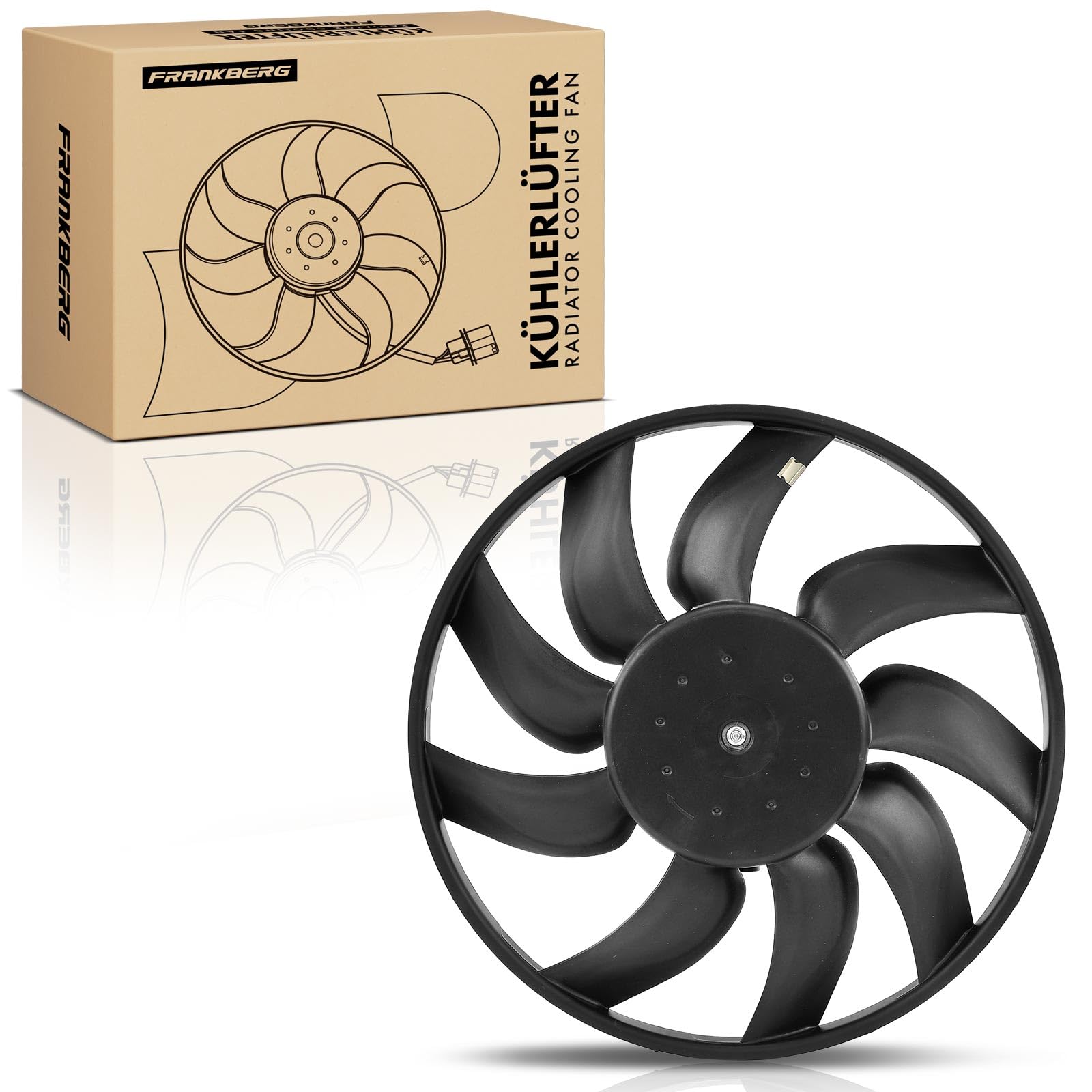 Frankberg Ventola di raffreddamento Ventola Radiatore ad acqua Compatibile con A4 Avant 8K5 2.0L Q5 8RB 2.0L A4 Avant 8K5 1.8L Q5 8RB 3.0L A6 Avant 4G5 4GD 3.0L Replace# 622940