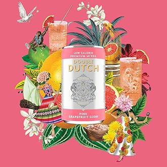 Double Dutch Pink Grapefruit Soda | Low Calorie Diet Soft Drink | 100% Natural Ingredients | Gluten Free, Vegan Friendly Premium Mixer Perfect For Gin, Vodka & Cocktails | 6 x 150ml Cans