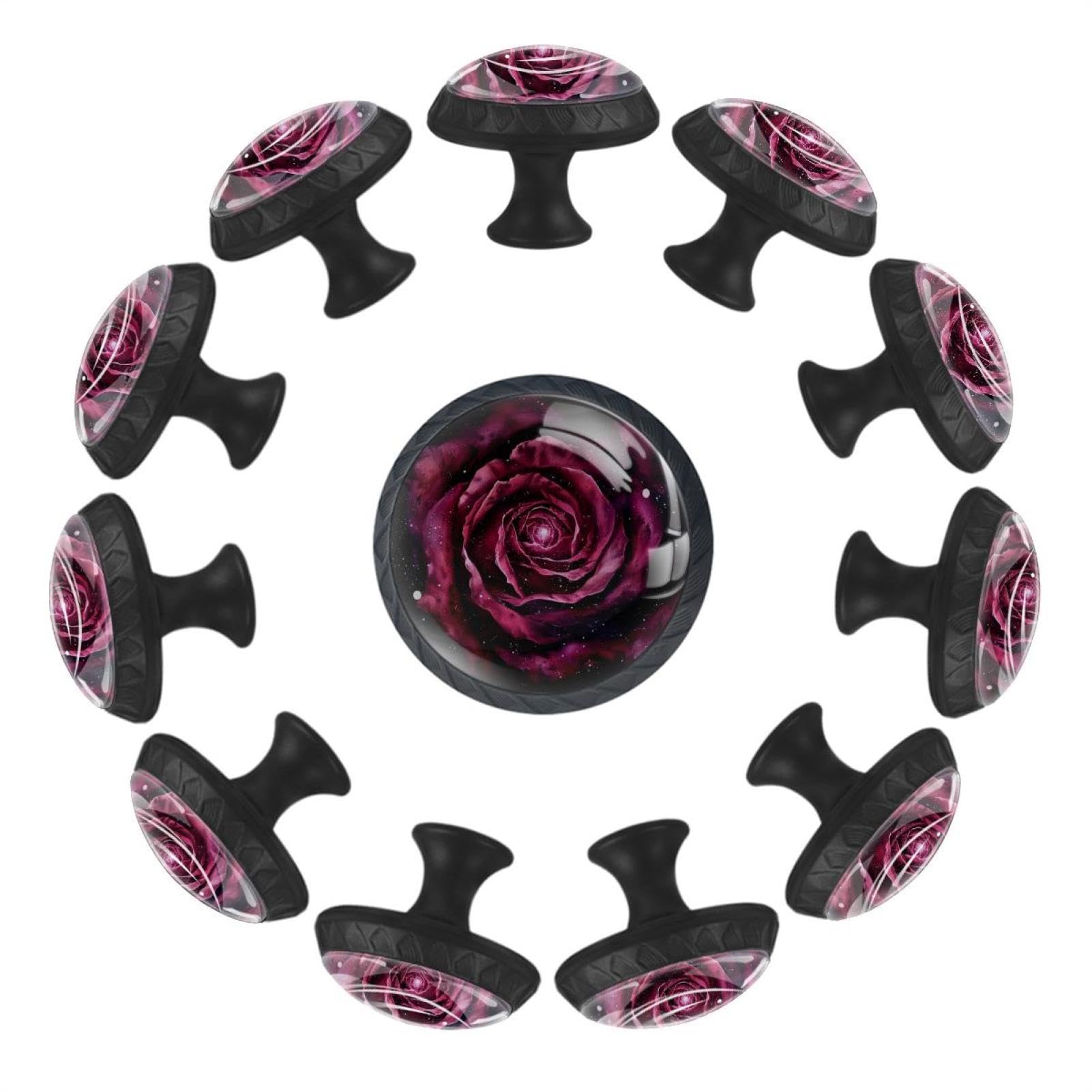 Boutons de tiroir en verre cristal violet motif galaxie chic pour maison