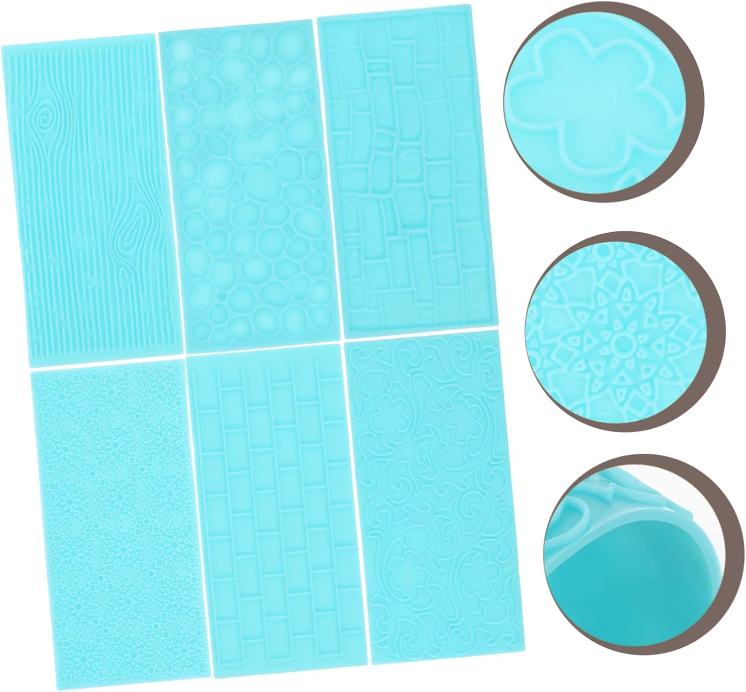 HOMSFOU 6pcs Clay Texture Impression Mats Durable Polymer Clay Tools for Crafts Pottery and Jewelry Making Lightweight and Easy to Use for DIY Projects and Handicrafts