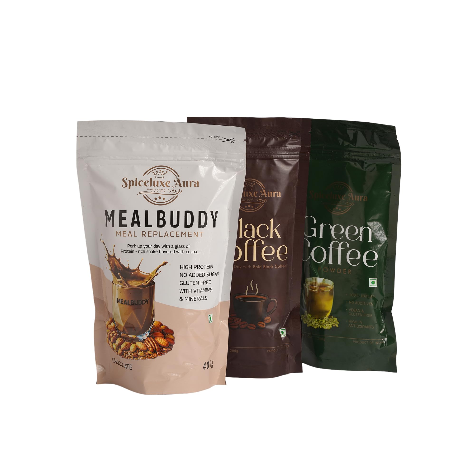MealBuddy Meal Replacement with Black Coffee and Green Coffee, High Protein, Gluten Free, No Added Sugar, 400g, 200g, 200g-image-23