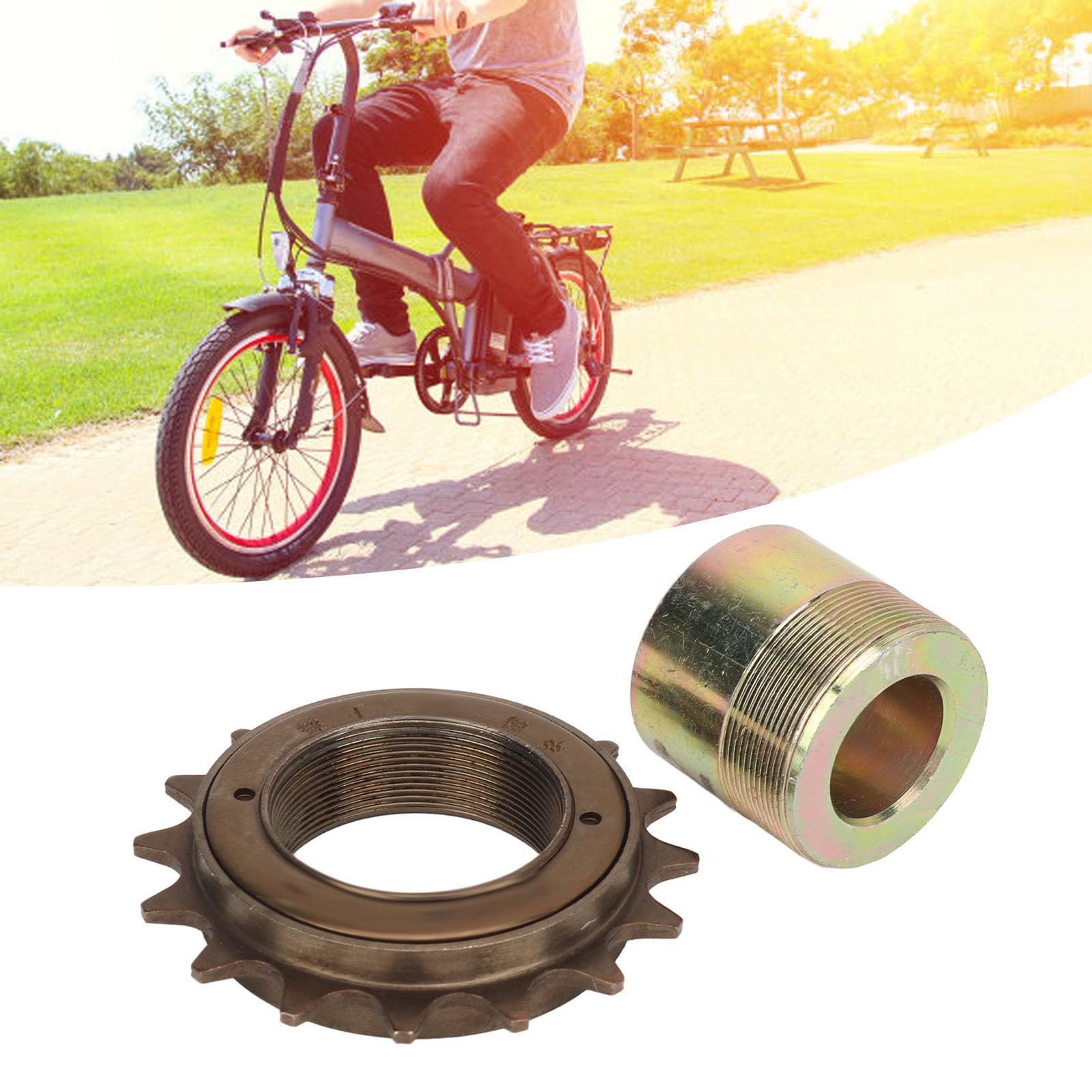 Wolnobieg 16T, żelazny wolnobieg rowerowy Trwały zestaw adaptera wolnobiegu Łatwy w montażu wolnobieg jednobiegowy z adapterem 20 mm do elektrycznych rowerów trójkołowych