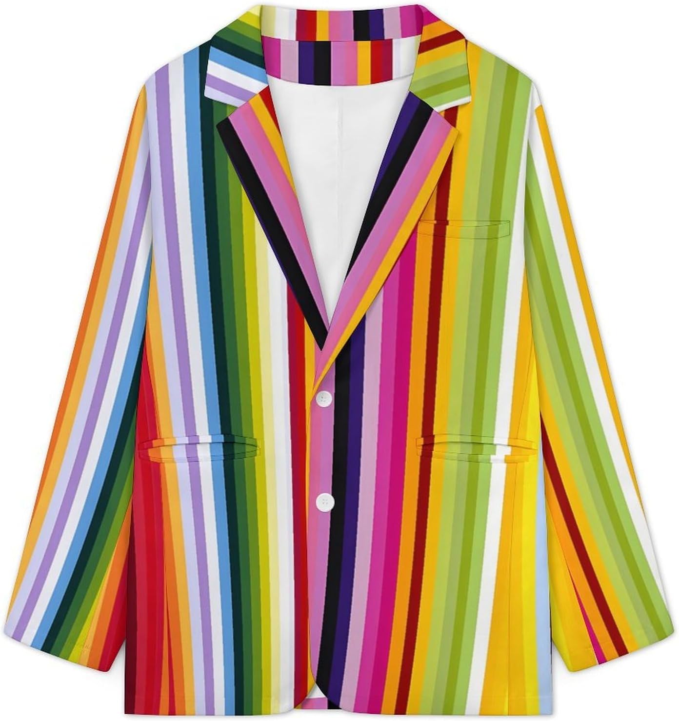 Colorful Vertical Stripes Men's 2 Button Blazers