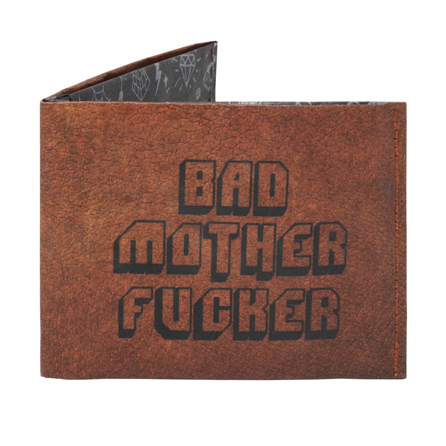 Supervek Bad Mother Pulp Fiction RFID Blocking Stitched Bifold Wallet for Men - Mens Paper Slim Credit Card Holder - Men's Slimfold EDC