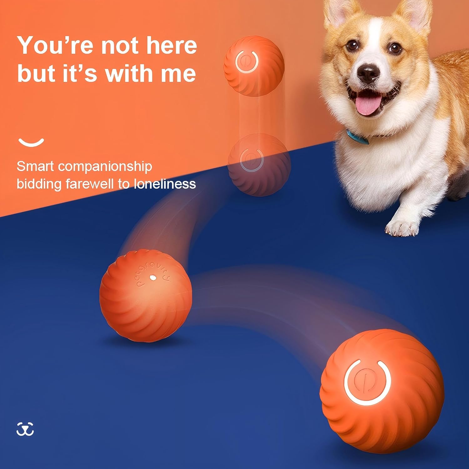 2025 New Interactive Dog Toys，Dog Toys，Vibrating Dog Ball，Moving Dogs Balls，Suitable for Medium and Small Dogs，USB Rechargeable，Durable Type，Free Protective case Included (Blue+Red - 2 pcs)