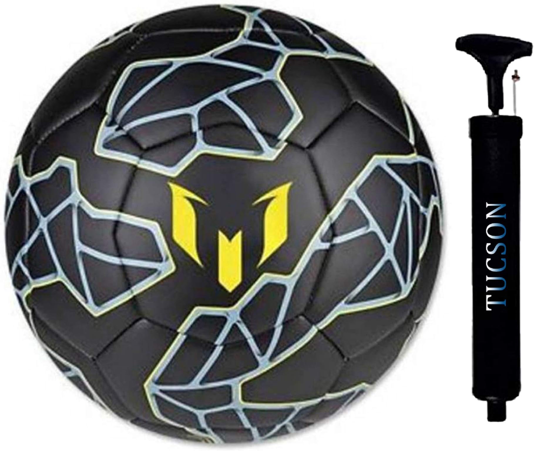 Tucson Black Messy PU, PVC Football, Size 5, (Black)