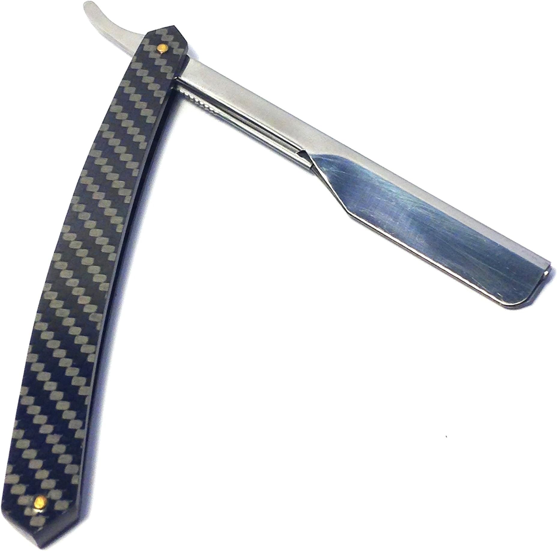 Straight Razor | Cutlass Straight Edge Razor | Handmade | Unique Custom Handle | Push Clip Type | Stainless Steel | Wood & Carbon Fiber | (Carbon Fiber)