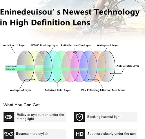 Miniatura 5 de Gafas de sol de ciclismo TR90 marco para hombres y mujeres, correr, ciclismo, deportes al aire libre.