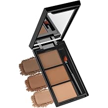Eyebrow Powder,Eyebrow Kit Makeup Palette,3 Colors Eye Brow Powder With Mirror&Brow Brush for Women,LongLasting,Waterproof,Fill & Sculpt,Defined Natural Brows,Friendly Compact,Dark/light Brown 02