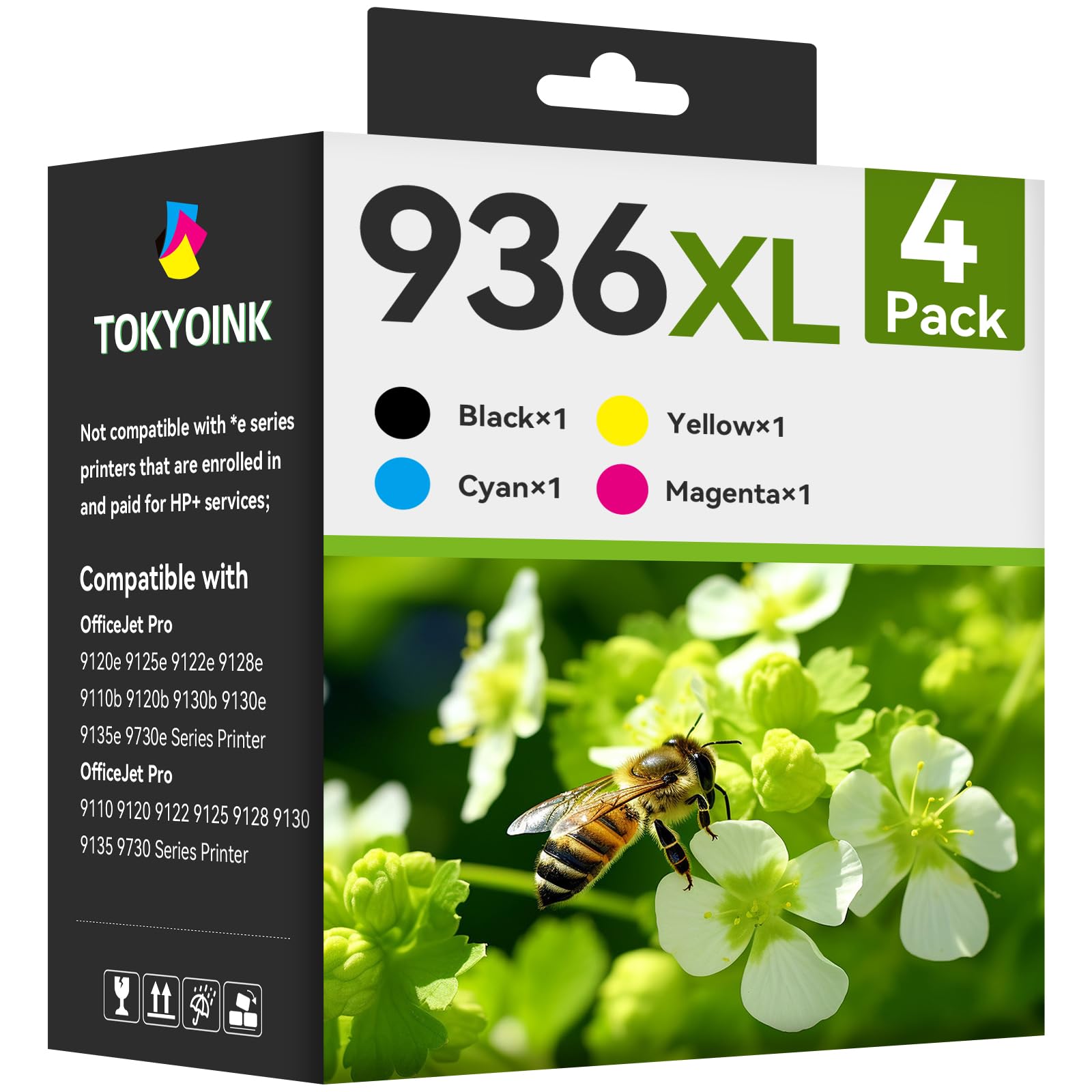 Photo 1 of 936XL 936 Ink Cartridges Replacement for HP 936 Ink Cartridges for HP 936e Ink 936XL Black and 936 Color Combo Pack for HP OfficeJet Pro 9120e 9730e 9130 9135e 9122e 9128e 9110b 9120b Printer