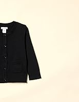 Vista 2 de Tienda Essentials Suéter tipo cárdigan ajustado con cuello redondo para niñas