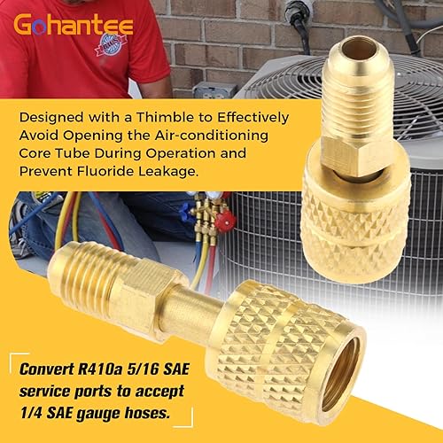 Miniatura 5 de Adaptador giratorio recto R410A, adaptador mini split R410A de 14 pulgadas SAE macho 516 pulgadas SAE hembra acopladores rápidos utilizados para