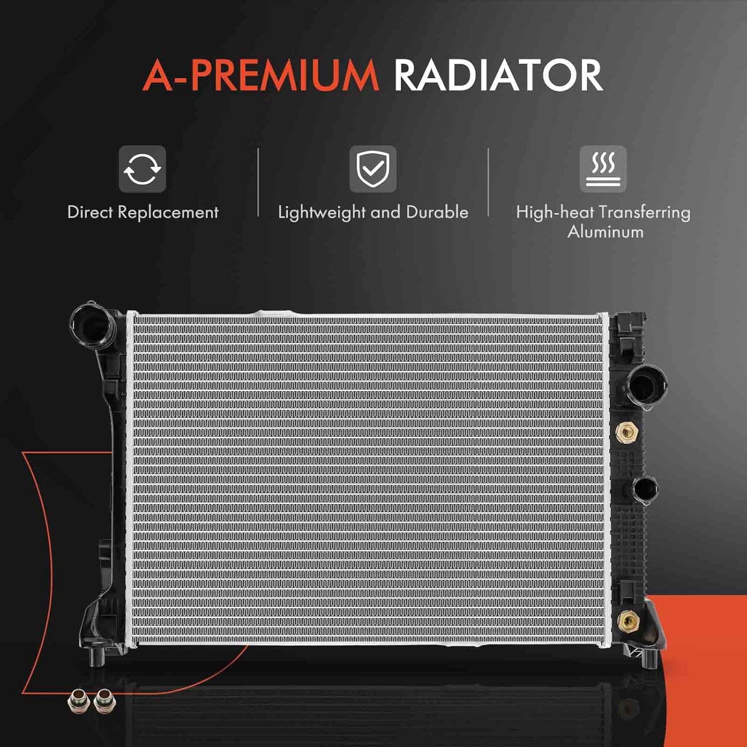 A-Premium Engine Coolant Radiator & A/C Condenser Cooling Kit Compatible with Mercedes-Benz C300 2008-2014, C350 2010-2015, E250 2014-2016, E350 2010-2016, GLK250 2013-2015, GLK350, 2-PC Set