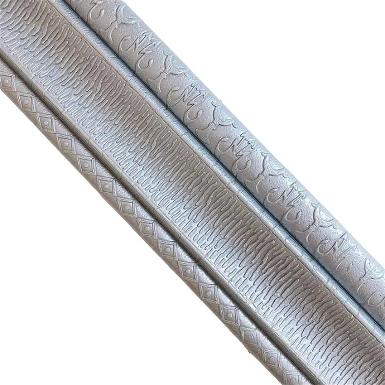 Cenefas Decorativas Adhesivas Papel tapiz autoadhesivo impermeable for rodapié de 2,3 m x 8cm, pegatinas pared del dormitorio for sala estar(Sliver,5Pcs 2.3mX8cm)