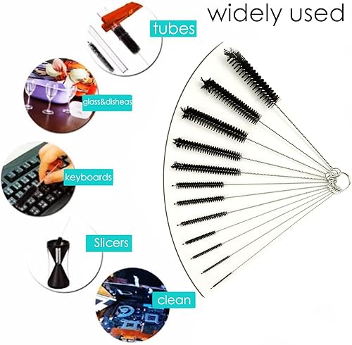 Miniatura 6 de Long Straw Narrow Neck Baby Bottle Washing Brush Nylon Tube Washing Brush, 8.2-ihch Set of 10