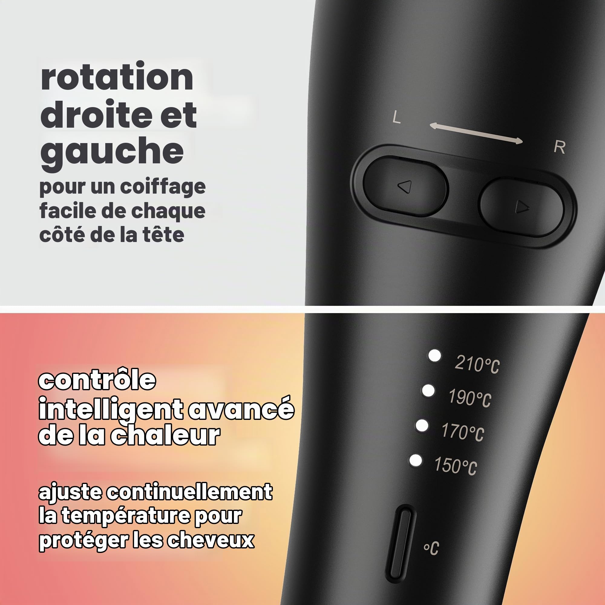 REVAMP Hollywood Curl Boucleur Automatique Fer à Boucler 25 mm - Boucleur à Cheveux Rotatif, Tige Céramique Ionique - Fer à Boucler Automatique Professionnel, Boucles Serrées Définies