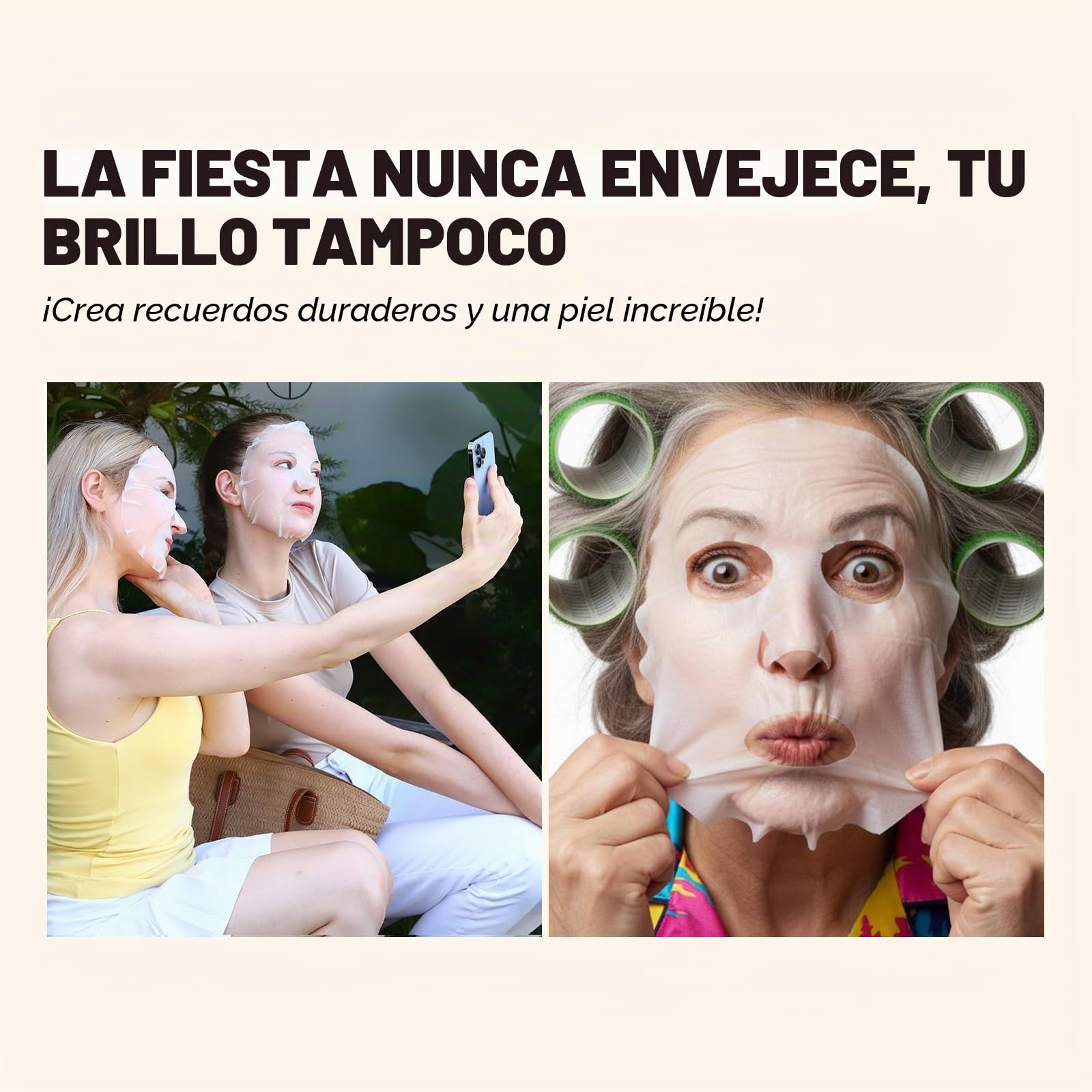 ZealSea EWG Set de mascarillas faciales, pack de 21, regalo spa para teens | Mascarillas clean beauty, 15 ingredientes, diseño color dopamina, para fiesta de pijamas y sleepover, regalo trendy para ella