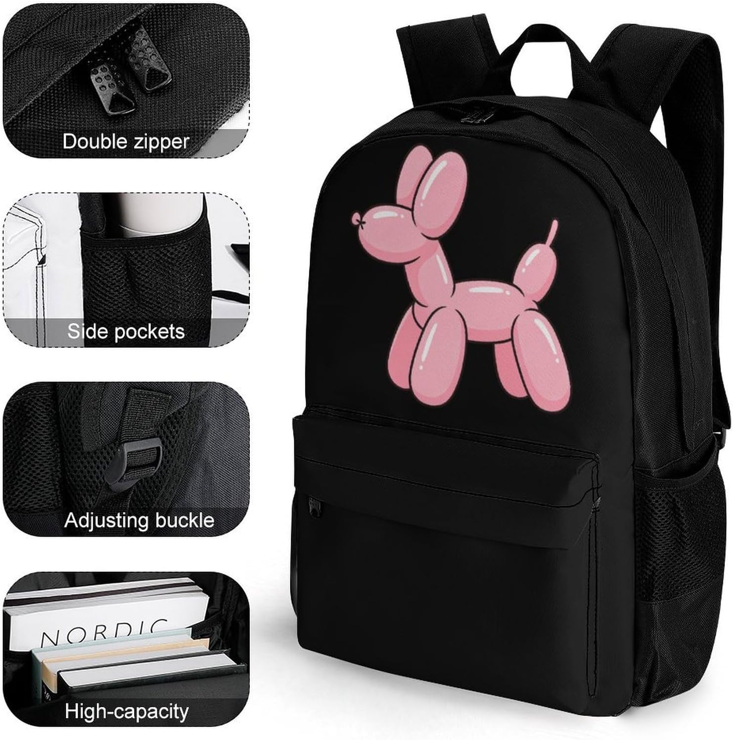 Cute Balloon Dog Backpack Lightweight Backpacks Work Bag