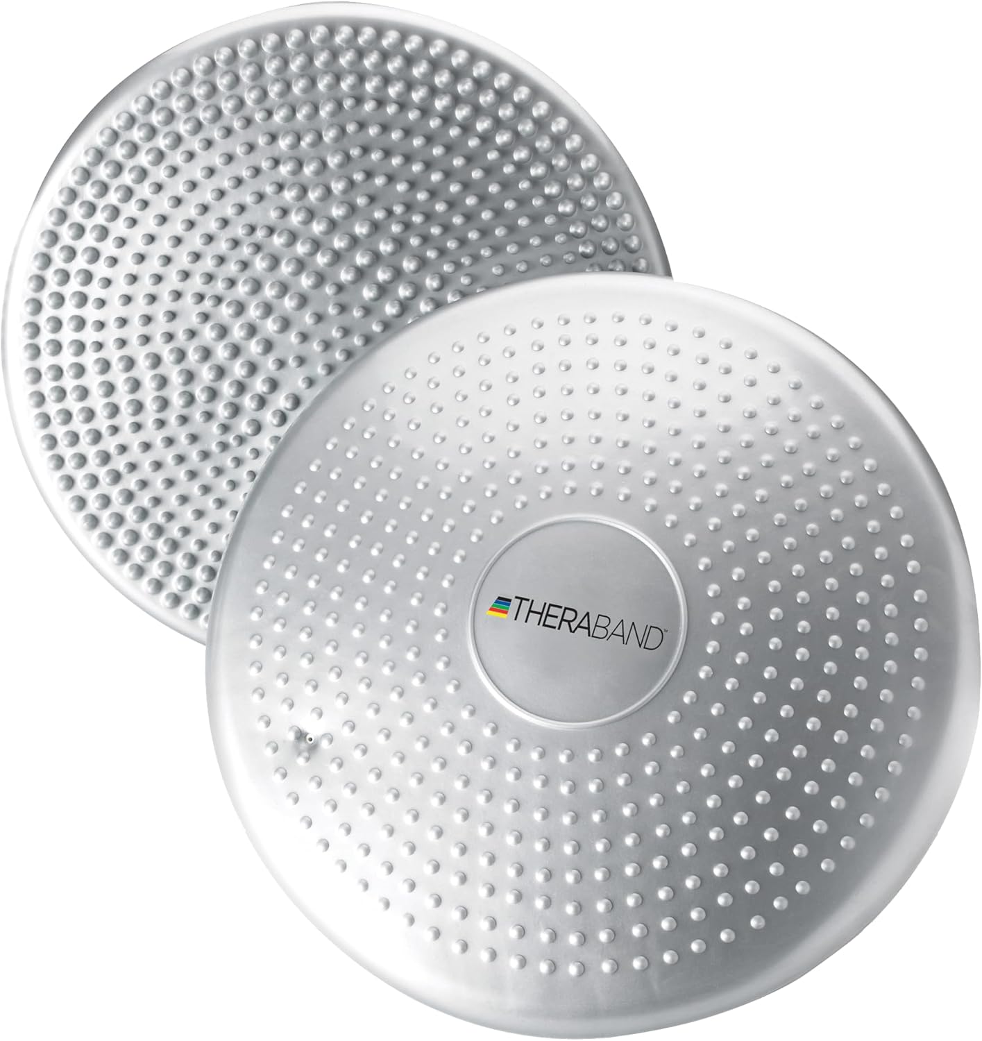 THERABAND Stability Disc for Balance Training, Pre-Inflated Balance Trainer, Round Core Cushion for Office Chair, Round Sport Stability Trainer, Physical Therapy Equipment to Improve Posture, Silver