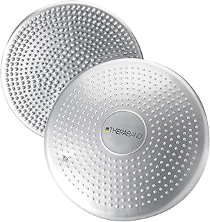 THERABAND Stability Disc, 13-Inch Silver, Latex-Free, Pre-Inflated Balance Cushion for Core Strength, Wobble Seat for Posture & Active Sitting, Wobble Disc for Office Chair or Rehab