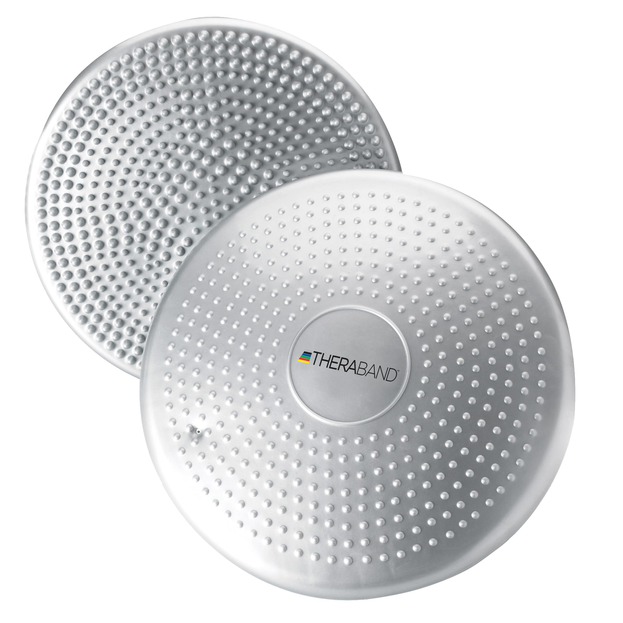 THERABAND Stability Disc, 13-Inch Silver, Latex-Free, Pre-Inflated Balance Cushion for Core Strength, Wobble Seat for Posture & Active Sitting, Wobble Disc for Office Chair or Rehab