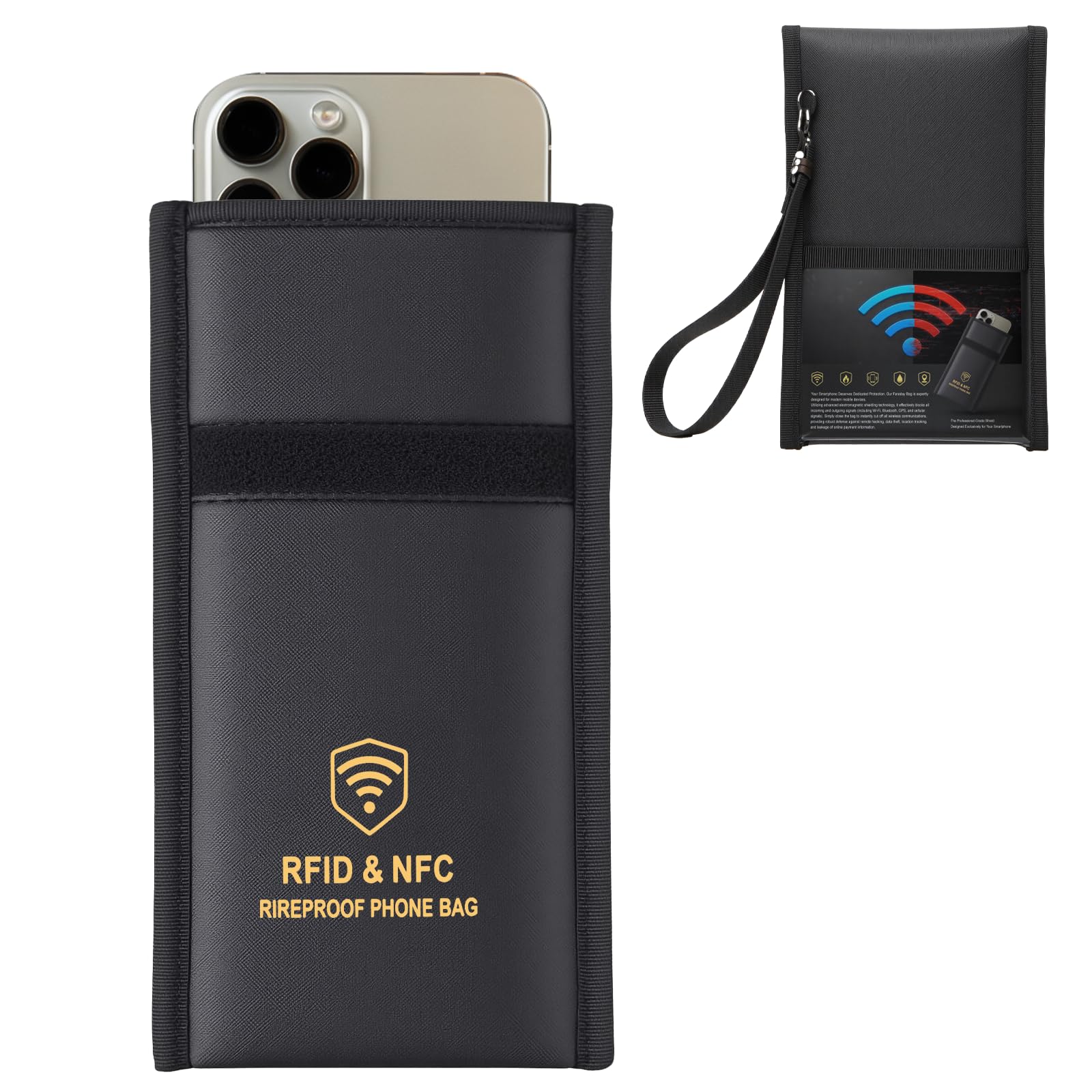 Military Grade Faraday Bags for Phones - Anti-Theft Signal Blocker Pouch for Car Key Fob, RFID, WiFi, GPS Tracking - Dur