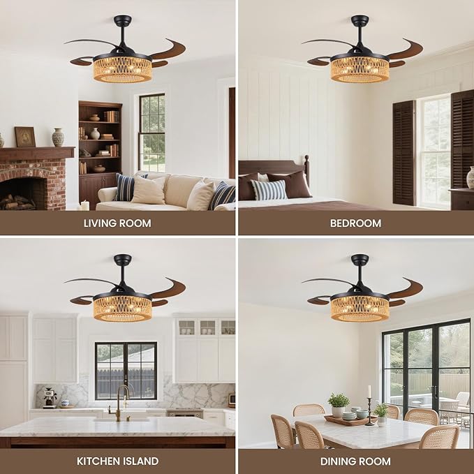 Ventilador de Techo 48 Pulgadas con Luz y Control Remoto, 6 miniatura 8