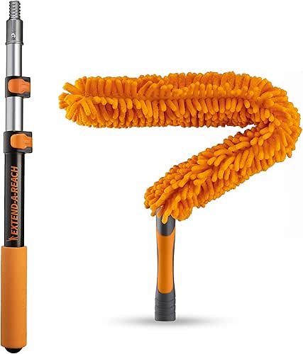 Long Handle Duster for Cleaning // Extendable Microfiber Duster with