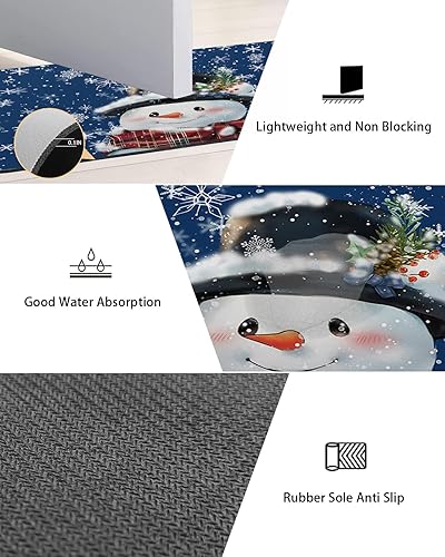 Miniatura 3 de Tapete de baño de Navidad para bañera, antideslizante, de secado rápido y absorbente, tierra de diatomeas, fregadero de cocina, lavable, tapete de