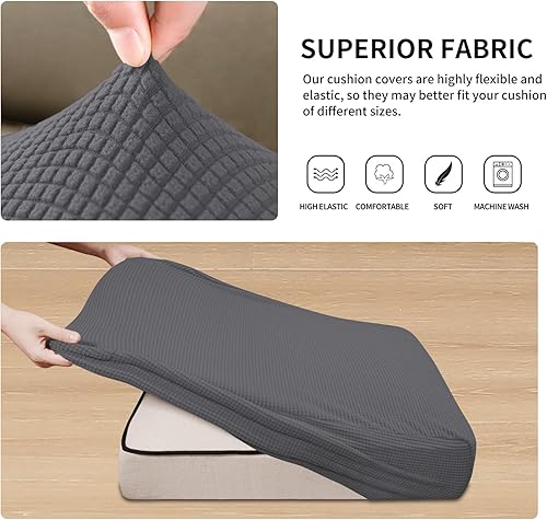 Vista 141 de Easy-Going - Funda de cojín elástica para sofá, funda de cojín protectora para asiento de sofá, suave, flexible con parte inferior elástica