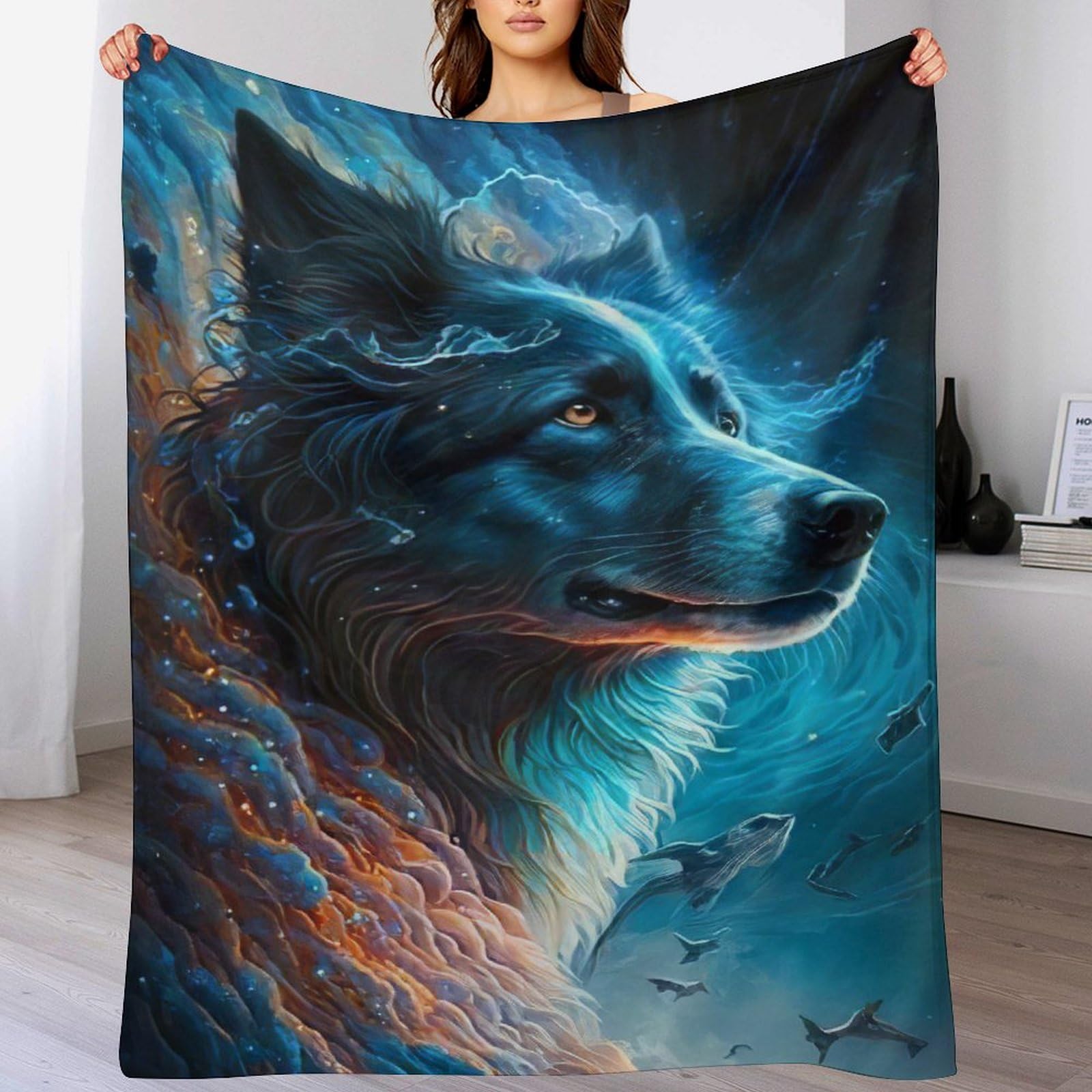 Couverture Berger Allemand 3D légère et chaude pour éliminer les frissons nocturnes