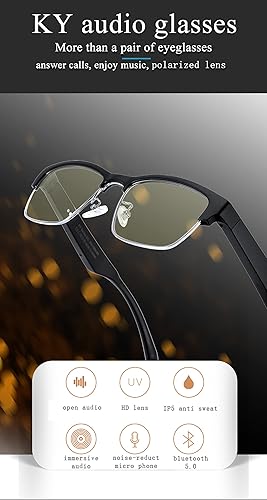 Miniatura 3 de Lentes de audio Bluetooth para hombres, lentes inteligentes anti-luz azul para mujeres, adecuados para actividades en interiores y exteriores, gafas