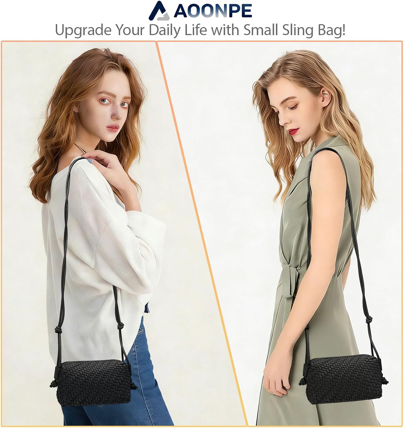 Woven Crossbody Bags for Women, Small Cross Body Braided Purse, Trendy Vegan Leather Shoulder Handbags with Strap | lightweight