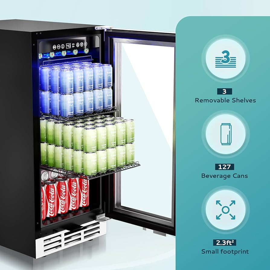 Amazon.com: EUHOMY 15 Inch Beverage Refrigerator Cooler