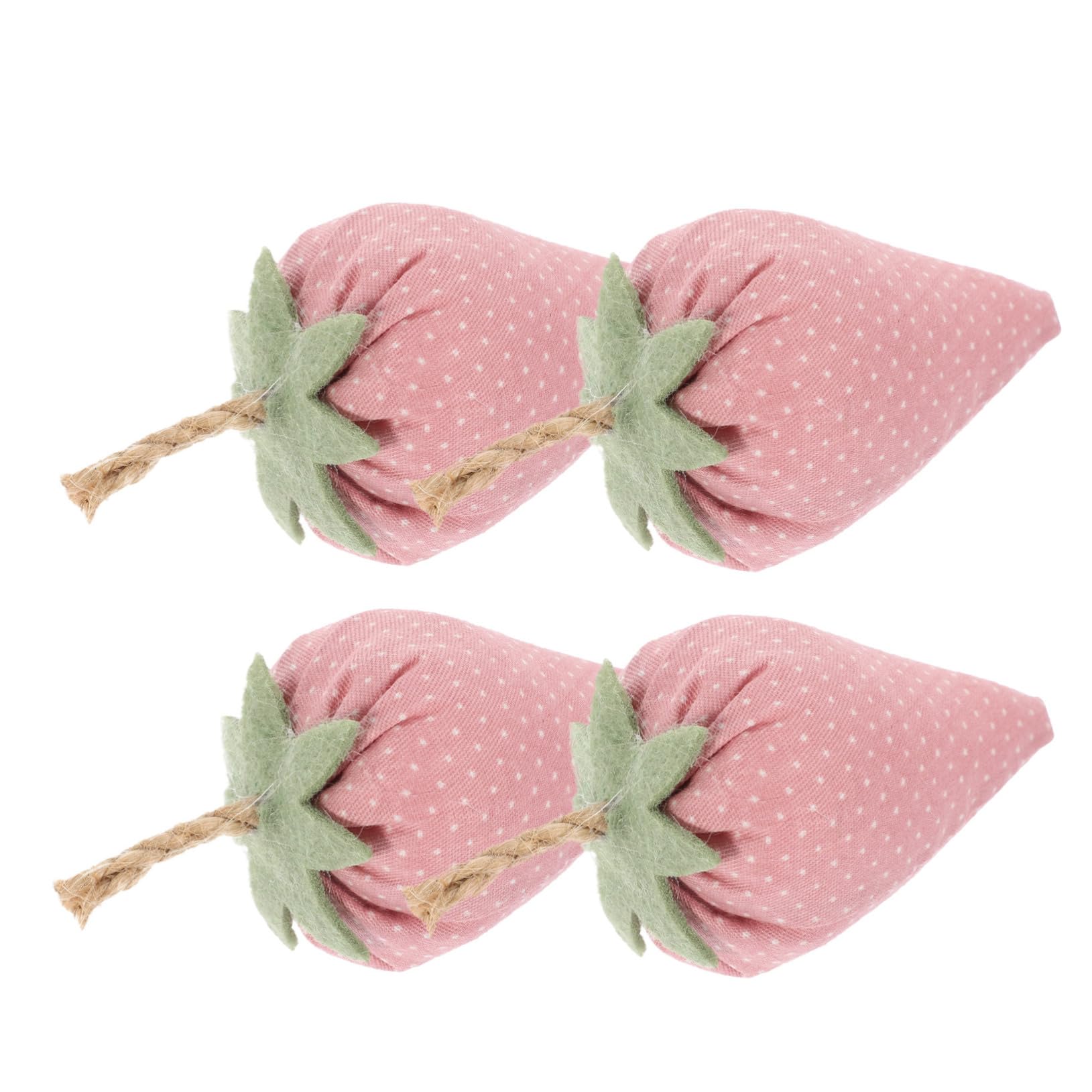 Cabilock 4pcs Fabric Simulated Strawberry Fake Fruit Bowl Fillers Strawberry Lifelike Fruits Strawberry Decor Artificial Fruits Decoration Strawberry Ornament Fake Strawberries