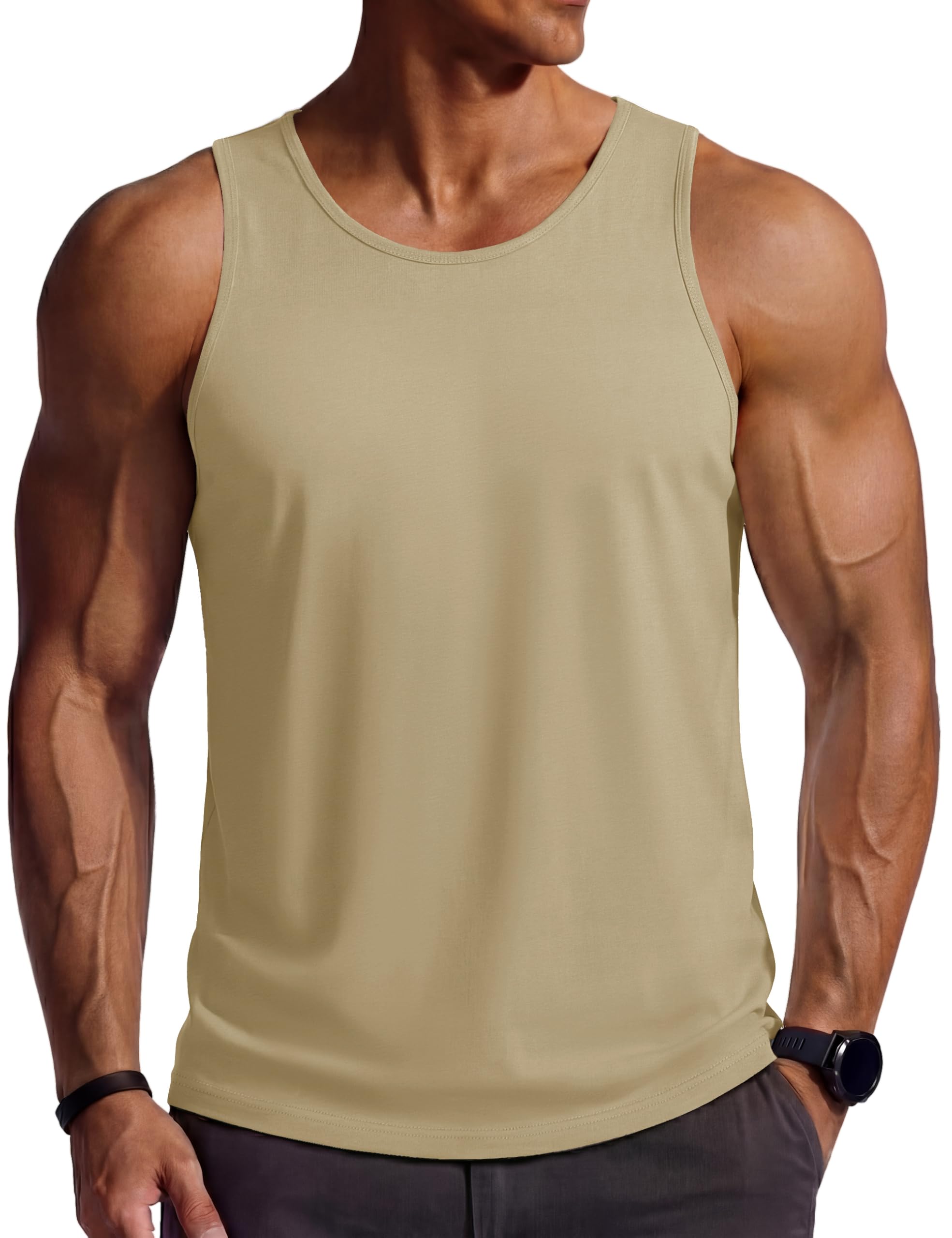 TACVASEN Tank Top Herren Baumwolle Tanktops Ärmellos Gym Achselshirt Fitness Trägershirt Sport Muskelshirts Sommer