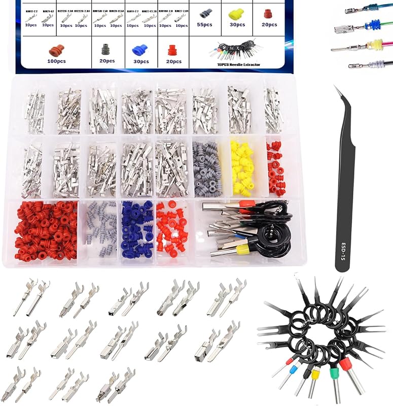 Kit de Conectores e Terminais Elétricos Automotivos maierke 535 Peças – 26 Tipos