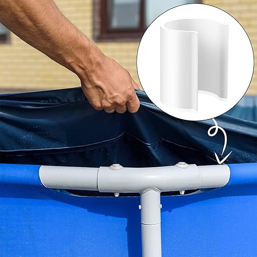 Miniatura 6 de Jetec 64 clips blancos para cubierta de piscina para piscinas sobre el suelo, abrazaderas de PVC para piscina, clips de cubierta de protección