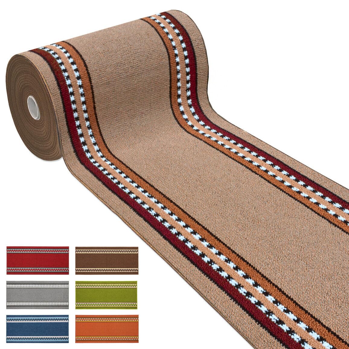 emmevi Alfombra de Cocina Antideslizante, Pasillo Bordeado, Entrada Escalera, Lavable, Modelo ALEXA, Diseño A, 57X300, Gris