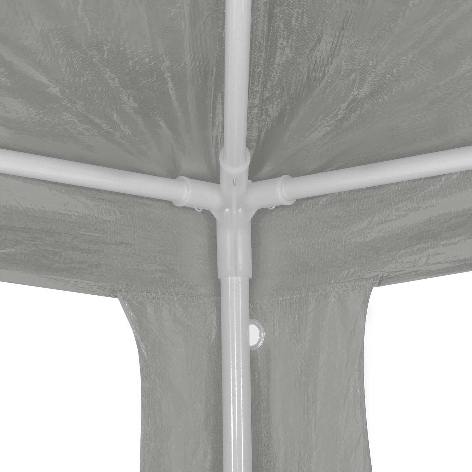Tenda per feste, grigio chiaro, 300 x 300 x 255 cm, in PE e acciaio, pieghevole, tenda da giardino per eventi, protezione solare in giardino in estate