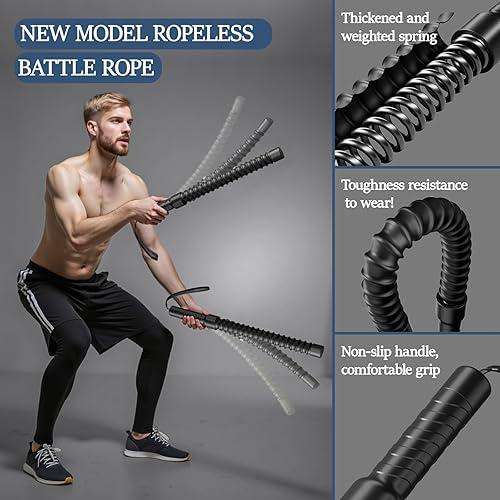 Miniatura 3 de Cuerdas de batalla sin cuerda para entrenamiento de ejercicio, cuerda de saltar inalámbrica, entrenamiento portátil para gimnasio en casa, cuerdas