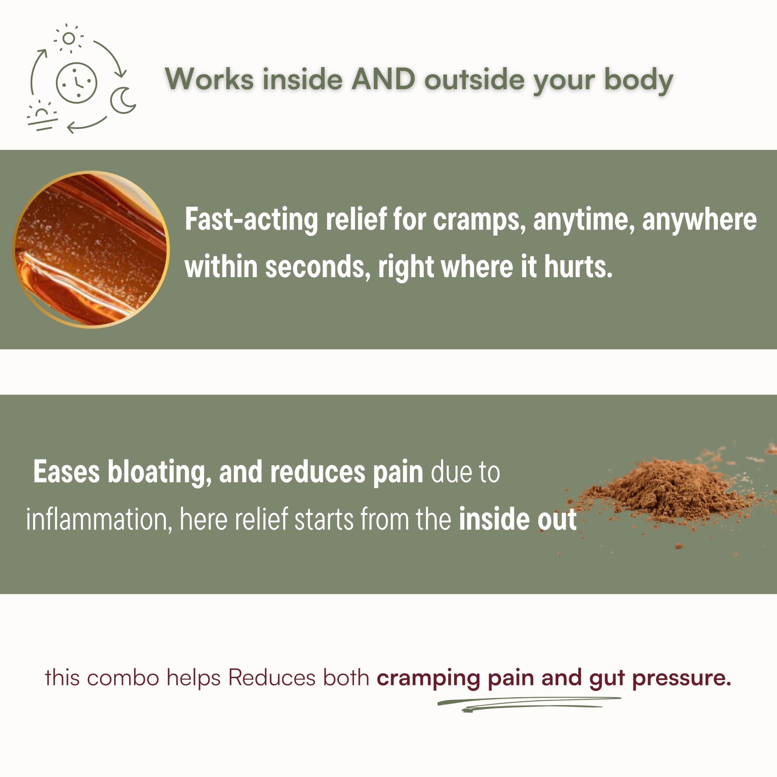 Be.ing painfree Combo- Complete Period Pain Relief| Reduces Cramps & gut Inflammations| 100% Plant Actives| Long-lasting Relief| Medium to Severe Cramps| Grapefruit| PMS, Periods, All time Use 1