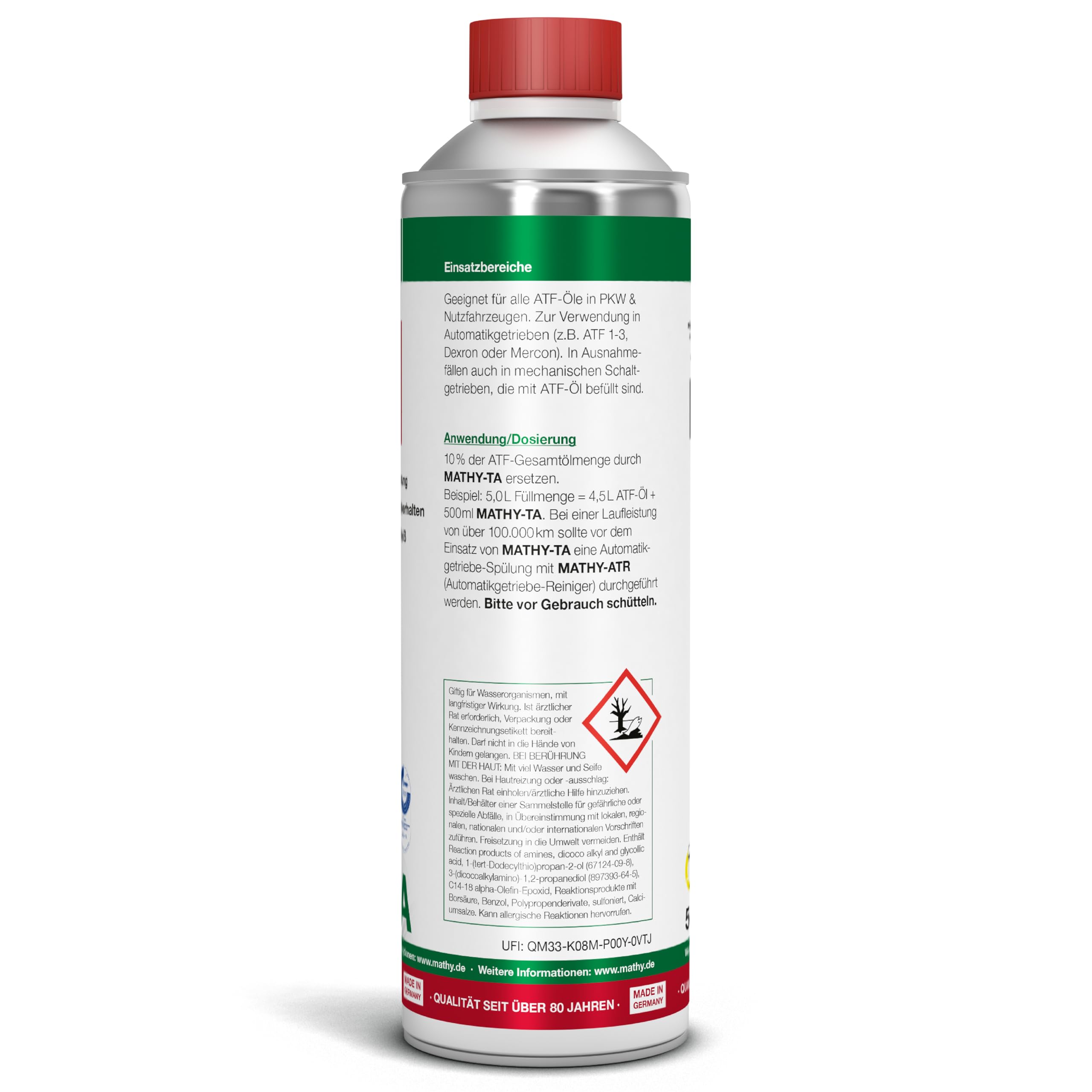 MATHY-TA Automatikgetriebeöl-Additiv, 2 x 500 ml, Getriebeöl Zusatz ATF-Öle | Verschleißschutz und Pflege für Automatik-Getriebe, Verbesserung vom Schaltverhalten, Hält den Getriebeölkreislauf sauber