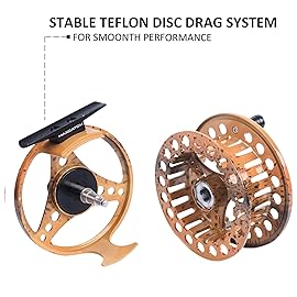 M MAXIMUMCATCH Maxcatch ECO Large Arbor Fly Fishing Reel (3/4wt 5/6wt 7/8wt) and Pre-Loaded Fly Reel with Line Combo (Fly Reel Brown Trout, 3/4 Weight)