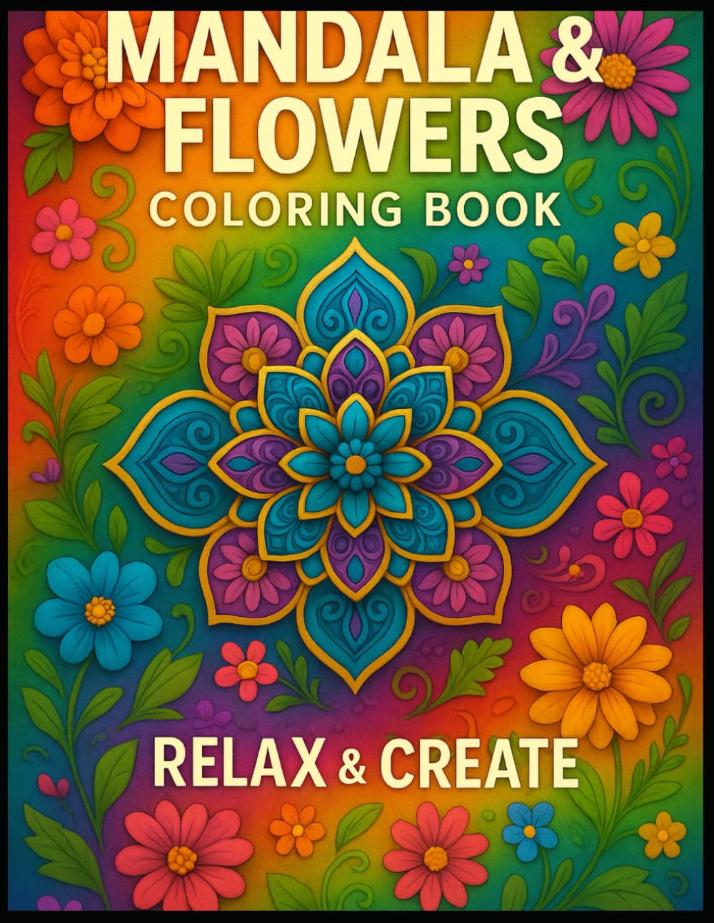 MANDALA & FLOWERS COLORING BOOK: RELAX & CREATE