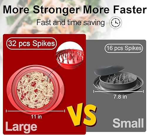 Miniatura 3 de Trituradora de pollo, herramienta grande de trituración de pechuga de pollo de 11 pulgadas con base antideslizante, máquina trituradora de carne,